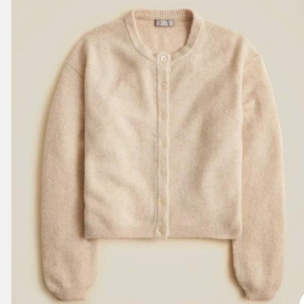 Jcrew Women's Cream and Tan Cardigan